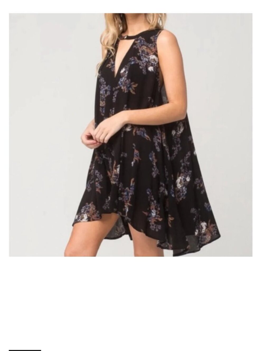 Free People Printed Snap Out Of‎ It Rayon Tunic Dress